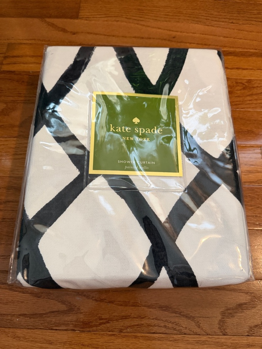 kate spade Black & White Modern Geometric Shower Curtain
